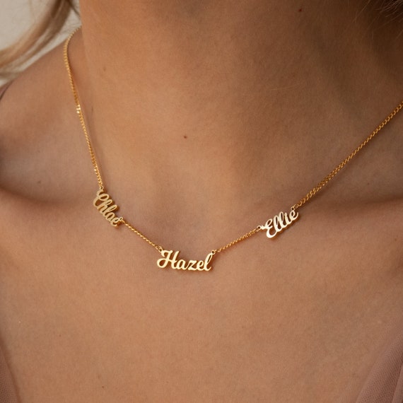 Name Necklace With Curb Chain 