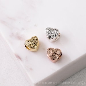 Fingeravtrycksberlock • Europeisk armbandspärla • Anpassad fingeravtryckspärla • Fingeravtryckssmycken • Minnesgåva • Mammapresent • CM18F88