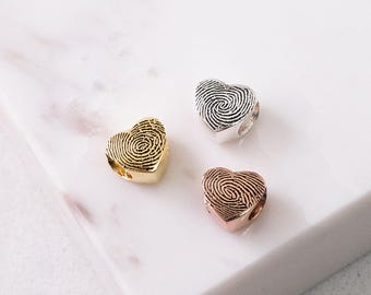 Actual Fingerprint Charm • European Bracelet Bead • Custom Fingerprint Bead • Fingerprint Jewelry • Memorial Gift • Mom Gift • CM18F88