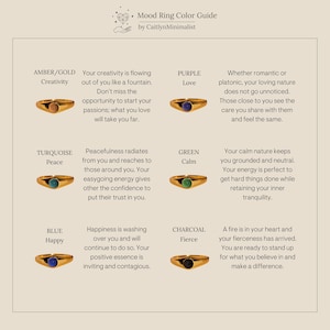 Signet Mood Rings by Caitlyn Minimalist • Statement Gemstone Rings in Bold & Mini • Cute Gold Y2K Jewelry • Perfect Birthday Gift for Sister image 9