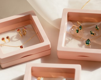 Caja misteriosa con piedras natales de Caitlyn Minimalist • Conjunto de joyería de cristal con collar y aretes (Valor de más de 80) • Regalo de cumpleaños perfecto • XR015