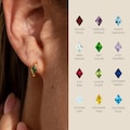 Custom Rhombus Huggie Earrings by Caitlyn Minimalist \u2022 Dainty Birthstone Earrings in Gold & Silver \u2022 Personalized Jewelry Gift \u2022 ER588