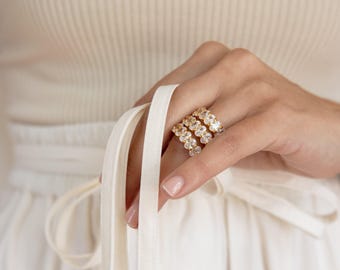 Diamond Eternity Ring by Caitlyn Minimalist • Oval Cut Diamond Ring • Gold Eternity Band • Engagement Ring • Wedding Band • RR027