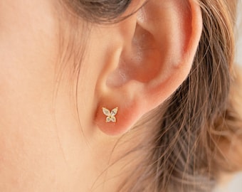 Butterfly Diamond Earrings by Caitlyn Minimalist • Butterfly Studs Earrings • Gift for Her • Birthday Gift for Daughter • ER052