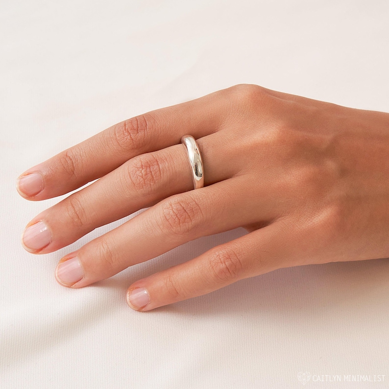 DOME Ring • Minimalist Ring • Modern Geometric Ring • Silver Ring, Gold Ring • Statement Ring • Pinky Ring • RR001 image 9