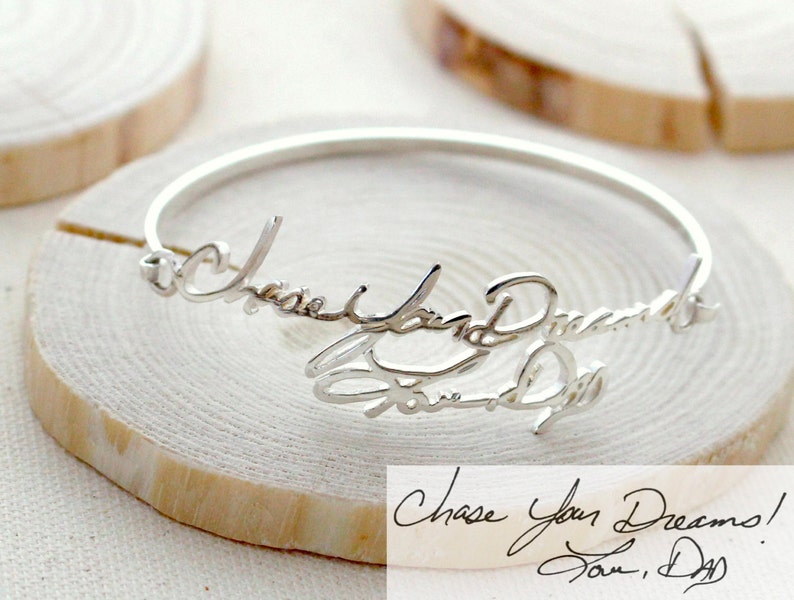 Handwriting Bangle • Memorial Handwriting Signature Bracelet • Personalized Handwriting Bangle • GRANDMA GIFT • Mother's Gift • BH05 