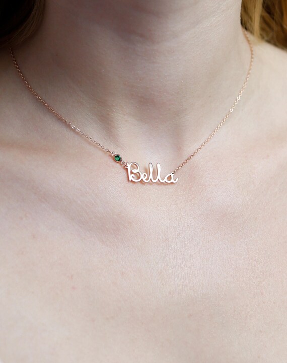 Custom Name Choker With Birthstone 