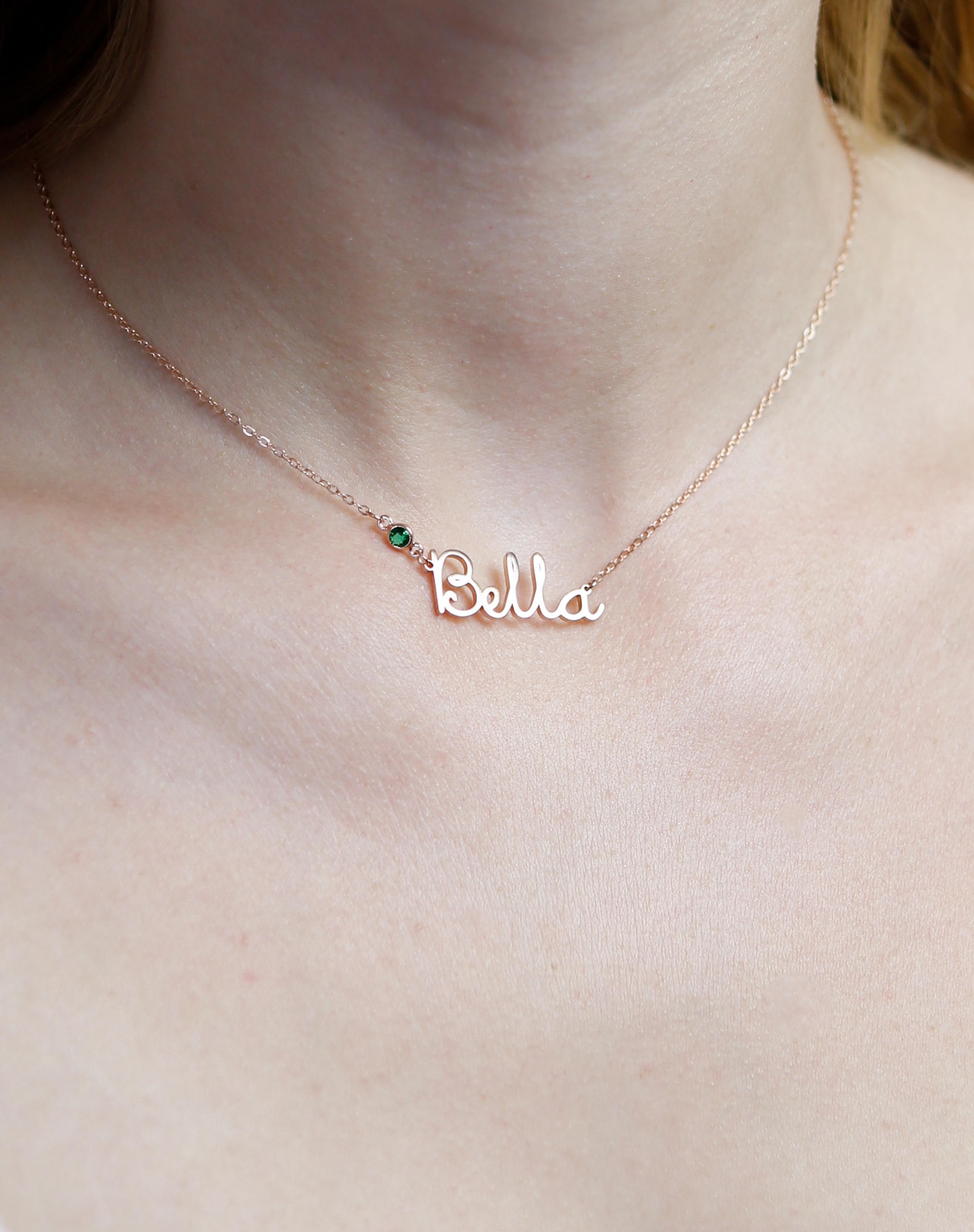 Custom Name Necklace Heart Pendant for Christmas DesignForYou 925 Sterling Silver Heart Necklace with Birthstone Custom Name Necklace Heart Pendant for Christmas DesignForYou 925 Sterling Silver Heart Necklace with Birthstone