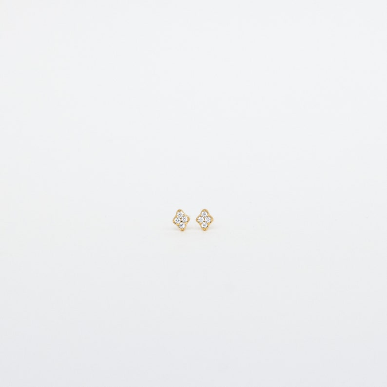 Geometric Diamond Stud Earrings by Caitlyn Minimalist Everyday Crystal Earrings Minimalist Jewelry Bridesmaid Gift ER123 image 7