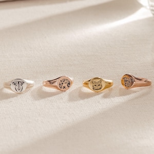 Pet Photo Signet Ring by Caitlyn Minimalist • Custom Engraved Jewelry • Personalized Stacking Ring • Meaningful Dog or Cat Owner Gift • RM77 image 3