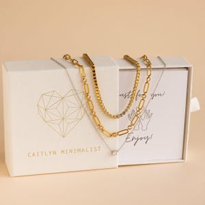 Mystery Necklaces Box by Caitlyn Minimalist •  Random Selection of 3 Layered Necklace & Chains • Dainty Jewelry • Gifts for Her • XR031