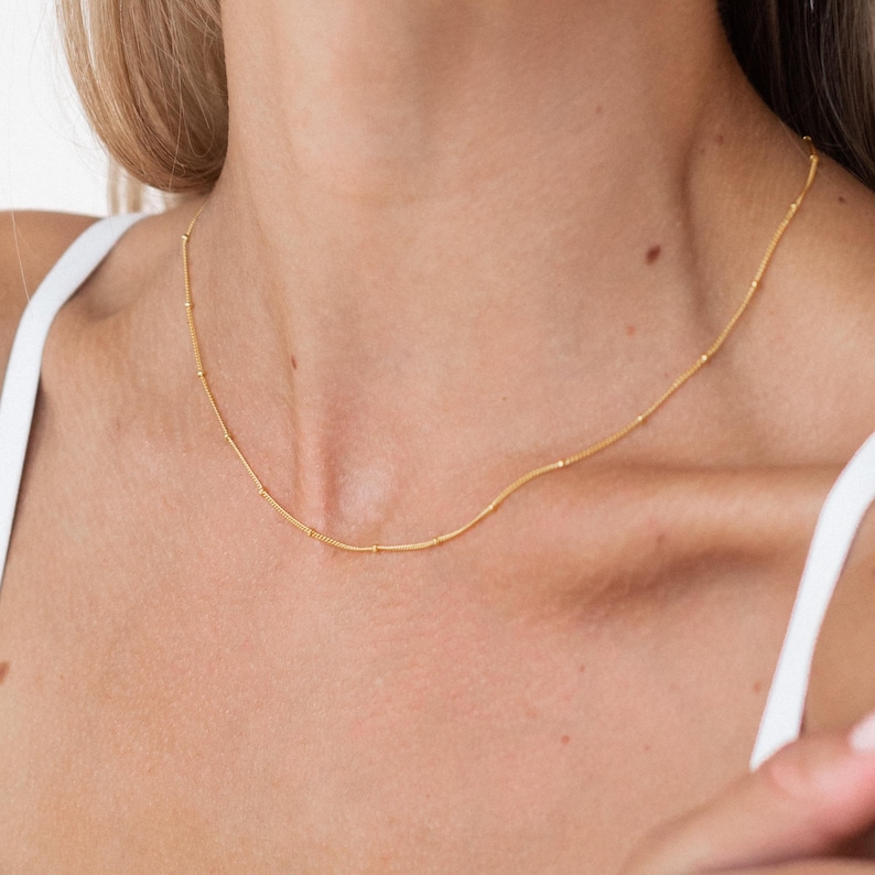 Satellite Necklace in Gold, Rose Gold, Sterling Silver by Caitlyn Minimalist • Minimalist Necklace • Layering Necklace • NR017 image 3