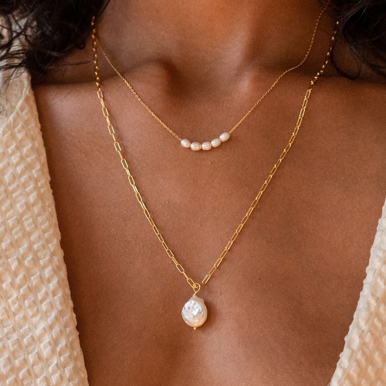 Collier de perles par Caitlyn minimaliste Collier de perles fines, collier délicat Cadeaux de demoiselles d'honneur Cadeau parfait pour femme NR016 image 8
