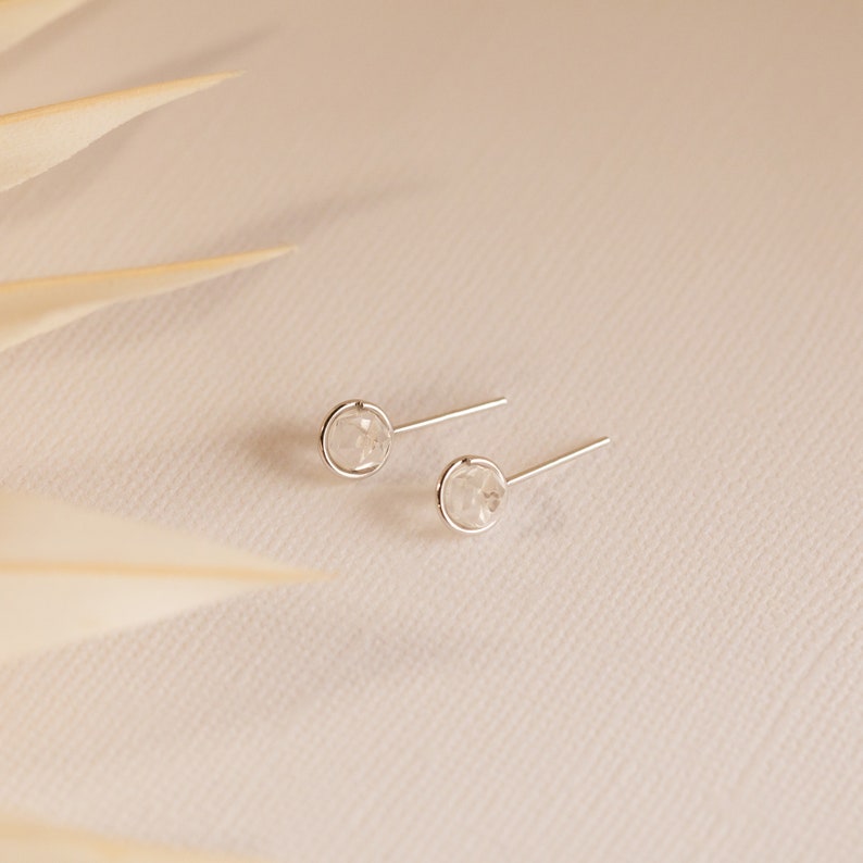Herkimer Diamond Stud Earrings by Caitlyn Minimalist Raw Crystal Earrings Bohemian Gemstone Jewelry Perfect Bridesmaid Gifts ER342 image 9