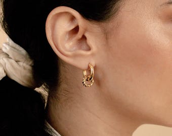 Duo Hoop Earrings by Caitlyn Minimalist • Double Hoop Spiral Earrings • Statement Earrings • Huggie Hoop Earrings • Gift for Her • ER146