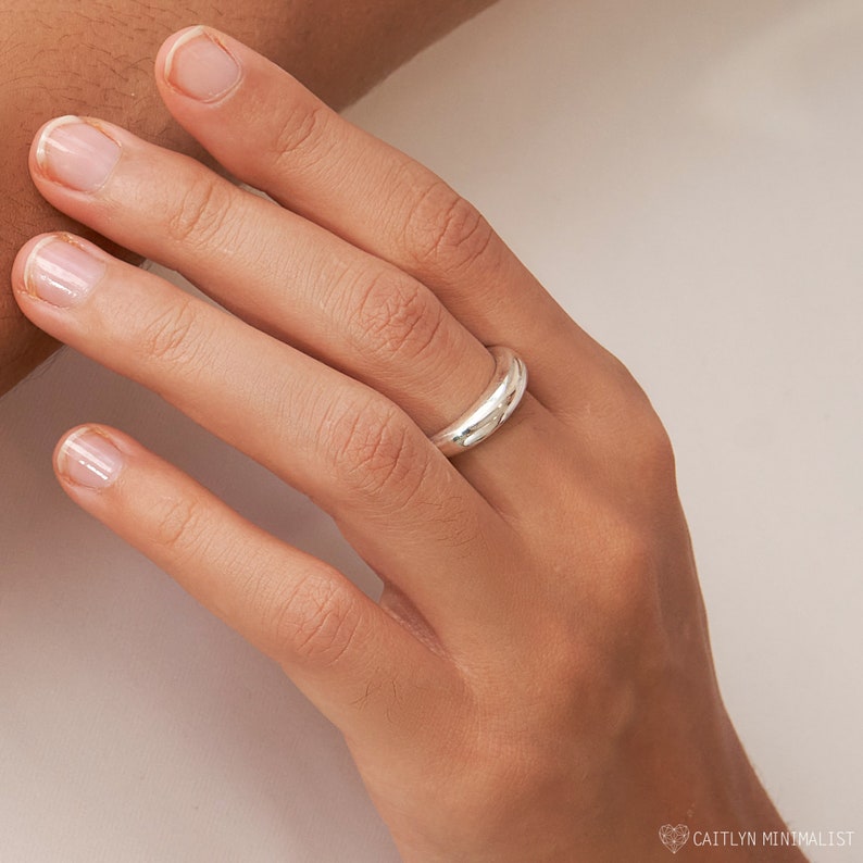 DOME Ring • Minimalist Ring • Modern Geometric Ring • Silver Ring, Gold Ring • Statement Ring • Pinky Ring • RR001 image 6