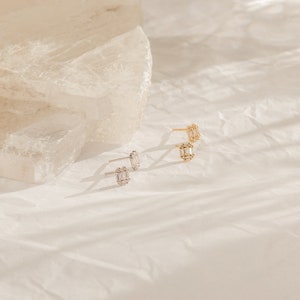 Art Deco Diamond Earrings By Caitlyn Minimalist Elegant Statement Stud Earrings Vintage Art Deco Jewelry Perfect Wedding Gift ER242 STERLING SILVER