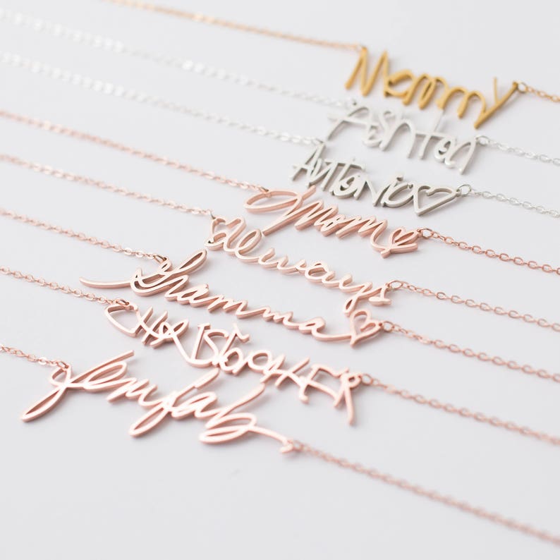 Custom Handwriting Jewelry Handwriting Necklace Personalized Signature Keepsake GIFT Memorial Meaningful Gift Mother's Gift NH01 image 4