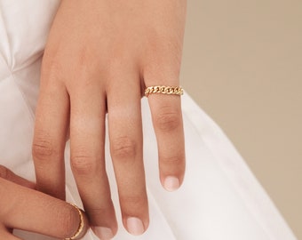【CaitlynMinimalist】チェーンリング GOLD/SILVER★国内発 Caitlyn Minimalistのゴールドカーブチェーンリング • ミニマ