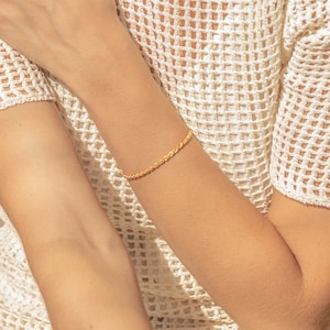 Rope Chain Bracelet Thick Chain Bracelet Perfect for Everyday Wear Perfect Gift for Her Bridesmaid Gifts BR011 image 4