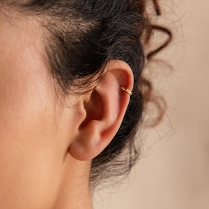 6mm Dainty Huggies by Caitlyn Minimalist • Tiny Gold Cartilage Hoops • Mini Stacking Earrings • Everyday Jewelry • Gift for Her • ER687