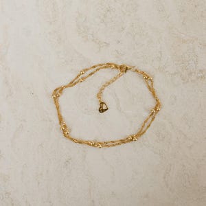Duo Bead Chain Anklet • Delicate Anklet • Fine Beaded Chain Anklet • Summer Jewelry • Dainty Jewelry • Birthday Gift for Her • BR016