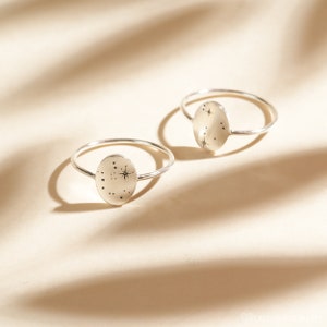 Star Signet Ring Custom Zodiac Ring Constellation Ring Sterling Silver Ring Birthday Gift for Her RM52a image 3