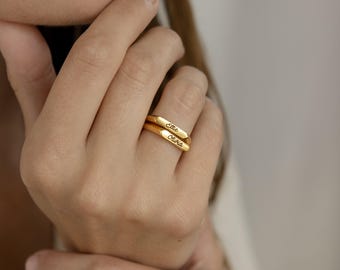 Bar Name Ring by Caitlyn Minimalist • Signet Name Ring • Custom Skinny Bar Ring • Gift for New Mom • RM32F100