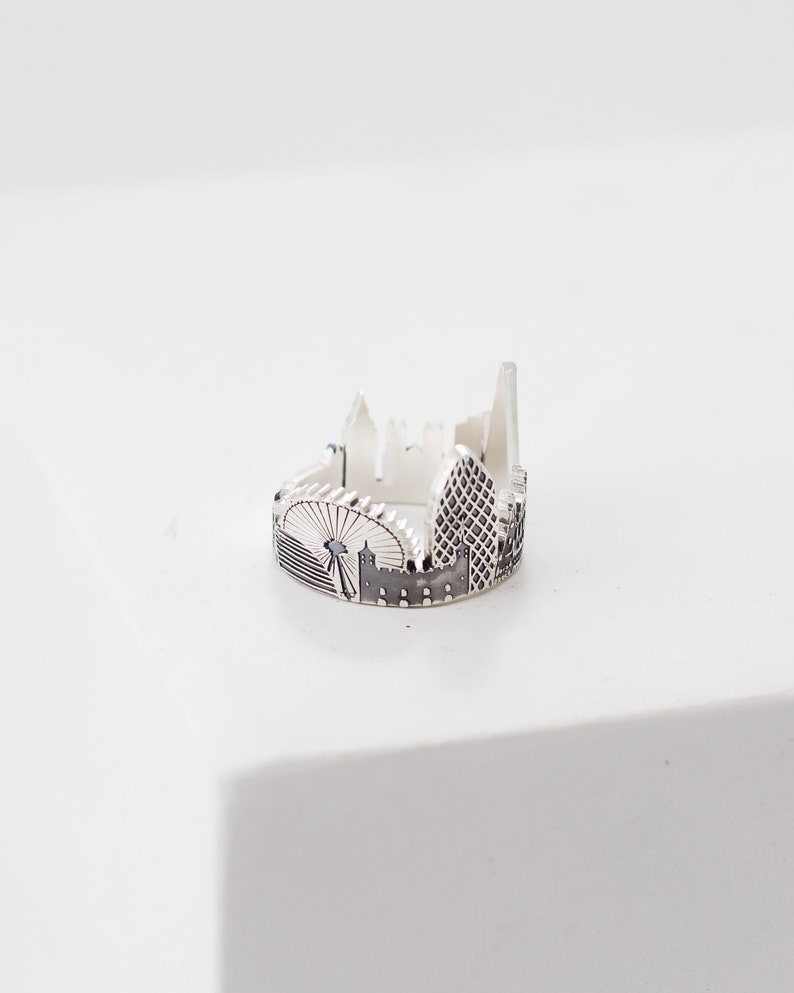 Custom City Ring Cityscape Ring Travel Ring Skyline Ring Statement Ring Friendship Ring Personalized Gift Wedding Gift RM41 image 4