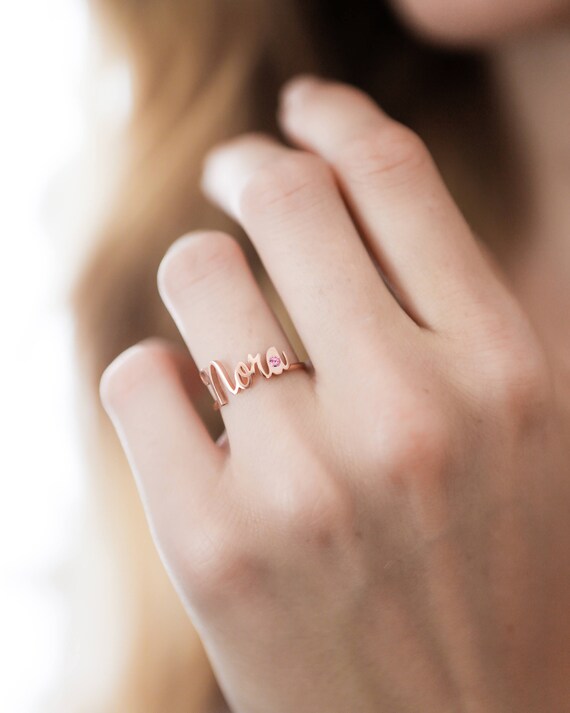 Birthstone Name Ring Morganite Rose 