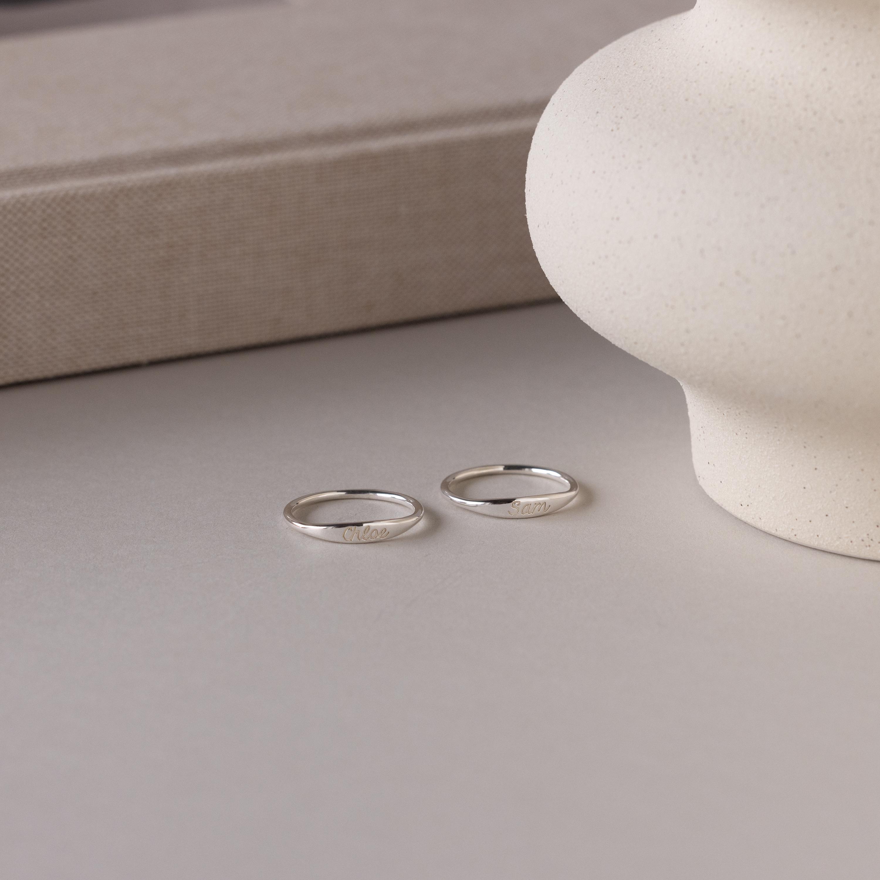 Personalized Name Ring by Caitlyn Minimalist • Stacking Rings 