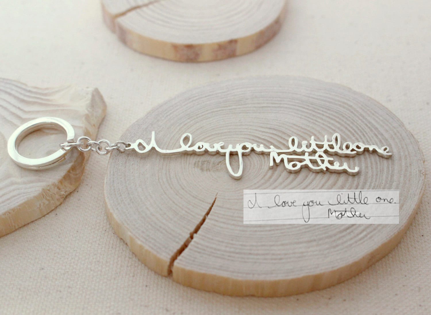 Father's Gift • Memorial Signature KEYCHAIN • Custom Handwriting …