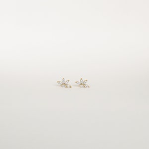Marquise Diamond Earrings in Gold & Silver Flower Stud Earrings Crystal Earrings Bridesmaid Jewelry Bridal Earrings ER154 image 7