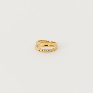 Stacked Duo Ring by CaitlynMinimalist Gold Minimalist Ring: Twist Ring & Simple Ring Stackable Ring Birthday Gift for Her RR058 image 6