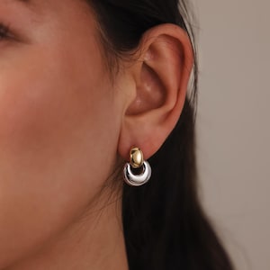 Eclipse Dome Earrings by Caitlyn Minimalist • Half Moon Drop Earrings • Chunky Stud Earrings • Statement Jewelry • Gift for Her • ER790