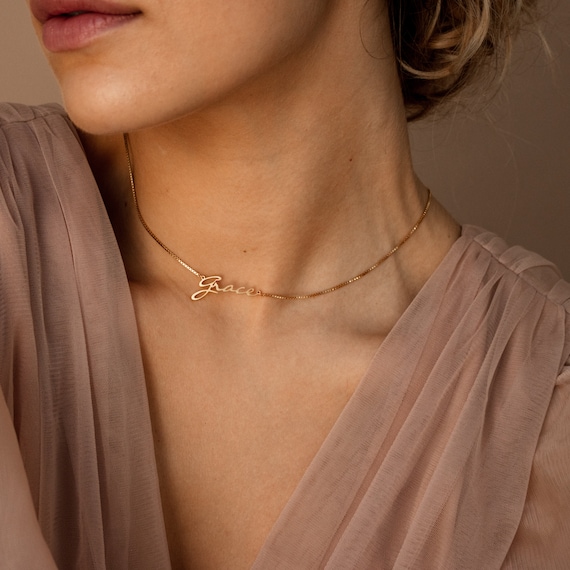 Custom Name Necklace by Caitlyn Minimalist • Dainty Gold