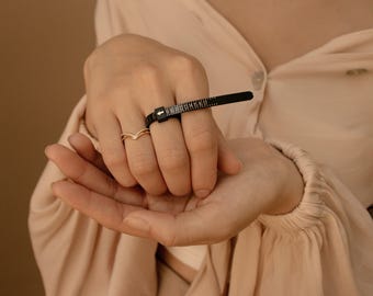 Reusable Ring Sizer • Adjustable, US Ring Size Tool Full & Half Sizes • Find Your Accurate Ring Size • Easy to Use Finger Measurer • RX010