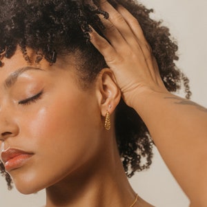 Geometric Diamond Stud Earrings by Caitlyn Minimalist Gemstone Cartilage Earrings, Dainty Sleeper Earrings Perfect Gift for Her ER259 image 5