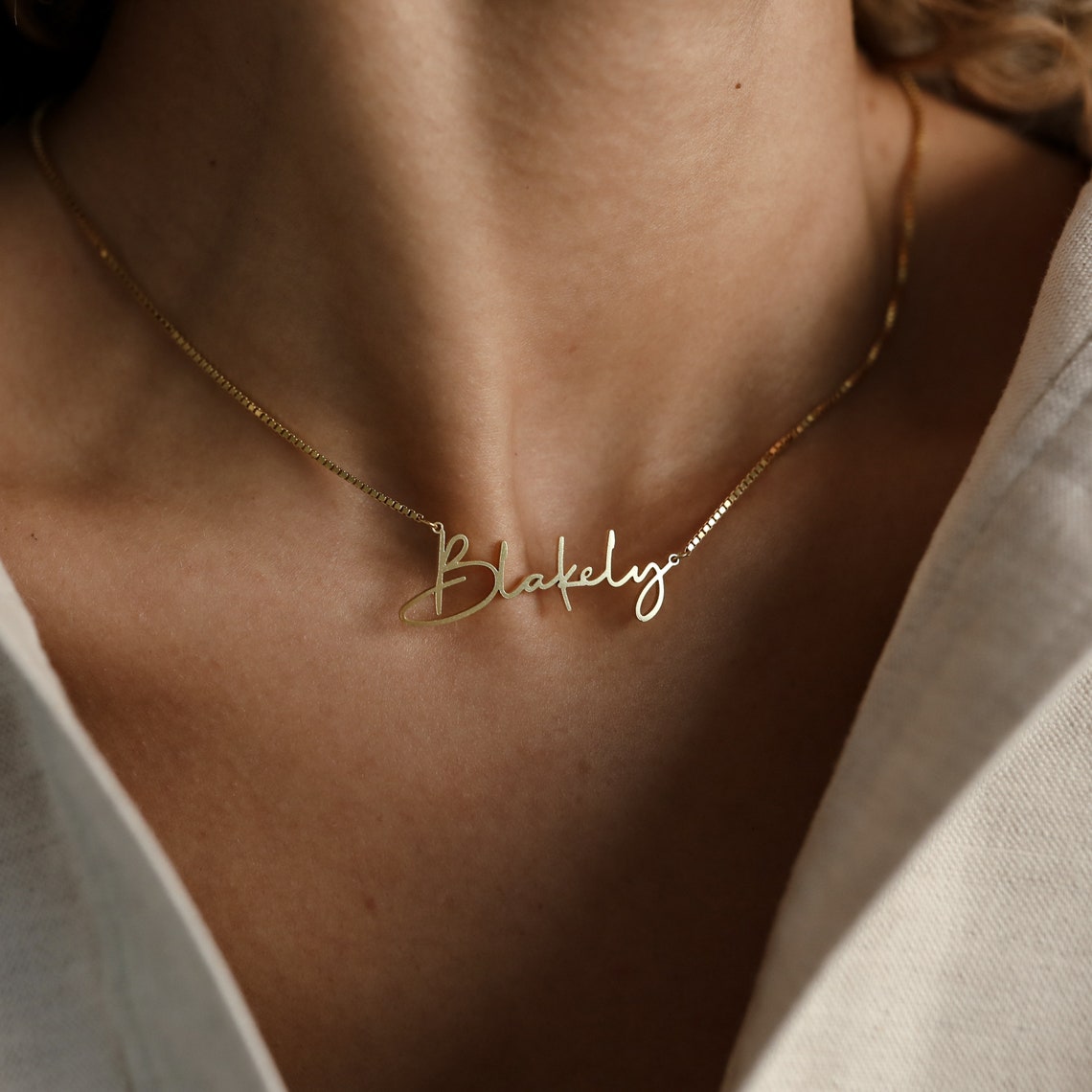 Personalized Name Necklace by CaitlynMinimalist Gold Name image 1