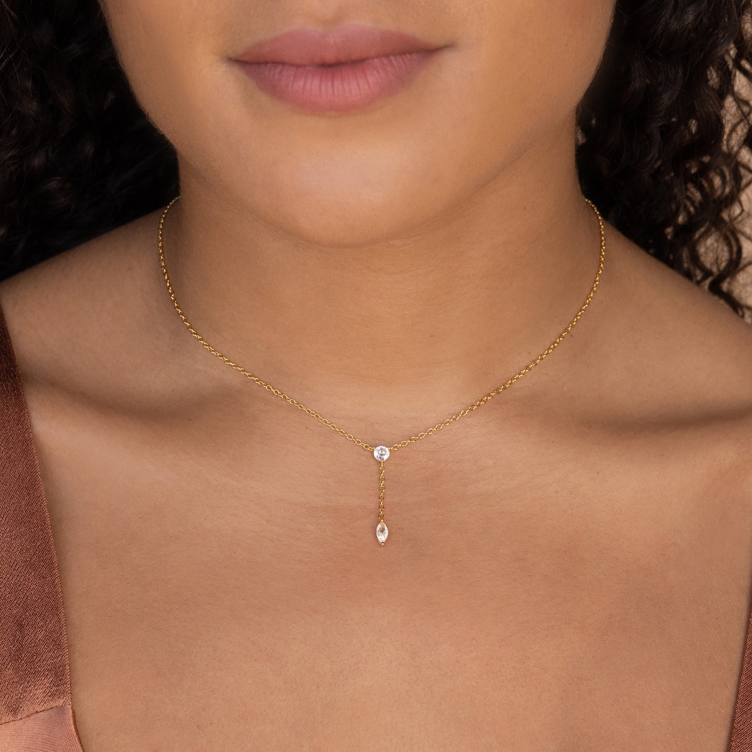 【Caitlyn Minimalist 】レイ ダイヤモンド ネックレス 一粒 Caitlyn Minimalist - Jewelry Crafted with Love