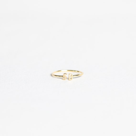 Initial Ring Letter Ring by Minimalist - Etsy