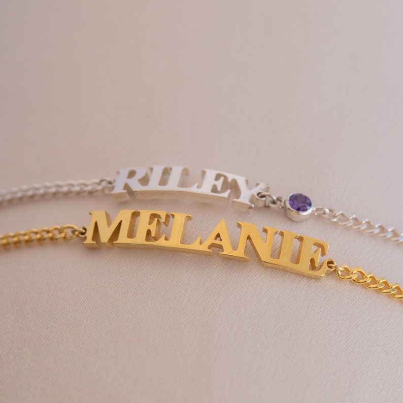 Custom Curb Chain Name Bracelet by Caitlyn Minimalist Handmade Charm Bracelet for Personalized Gifts Bridesmaid Gifts BH10F33 image 6