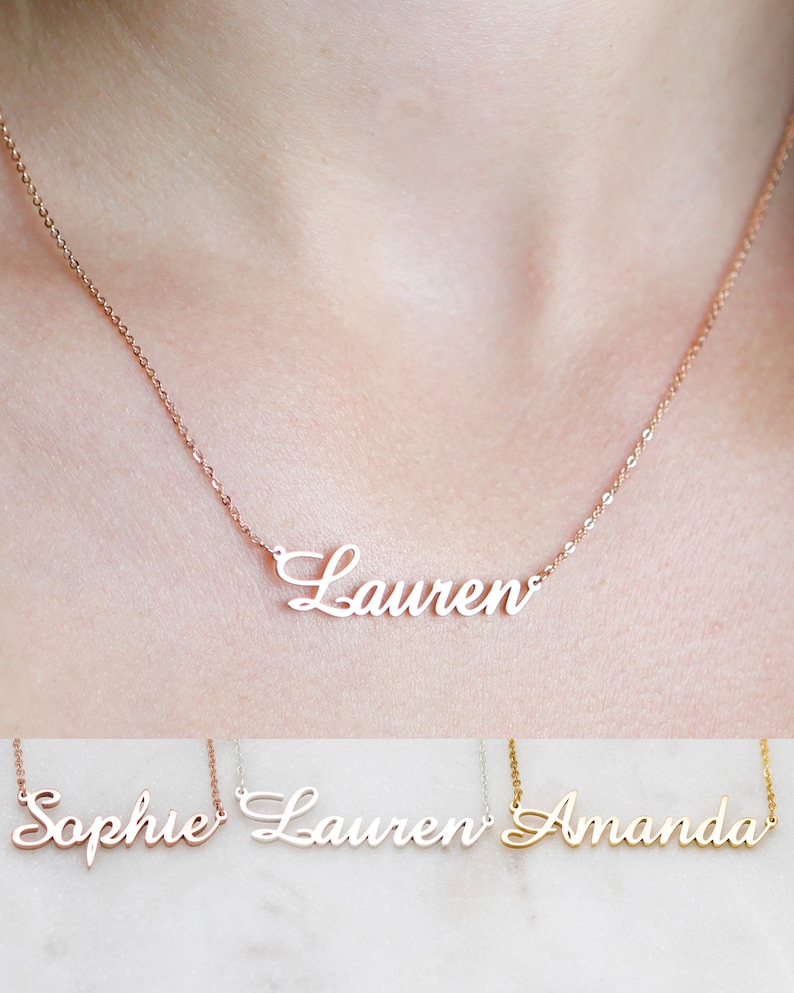 Personalized Name Necklace • Customized Your Name Jewelry • Best Friend Gift • Gift for Her • BRIDESMAID GIFTS • Mother Gifts • NH02F49 photo