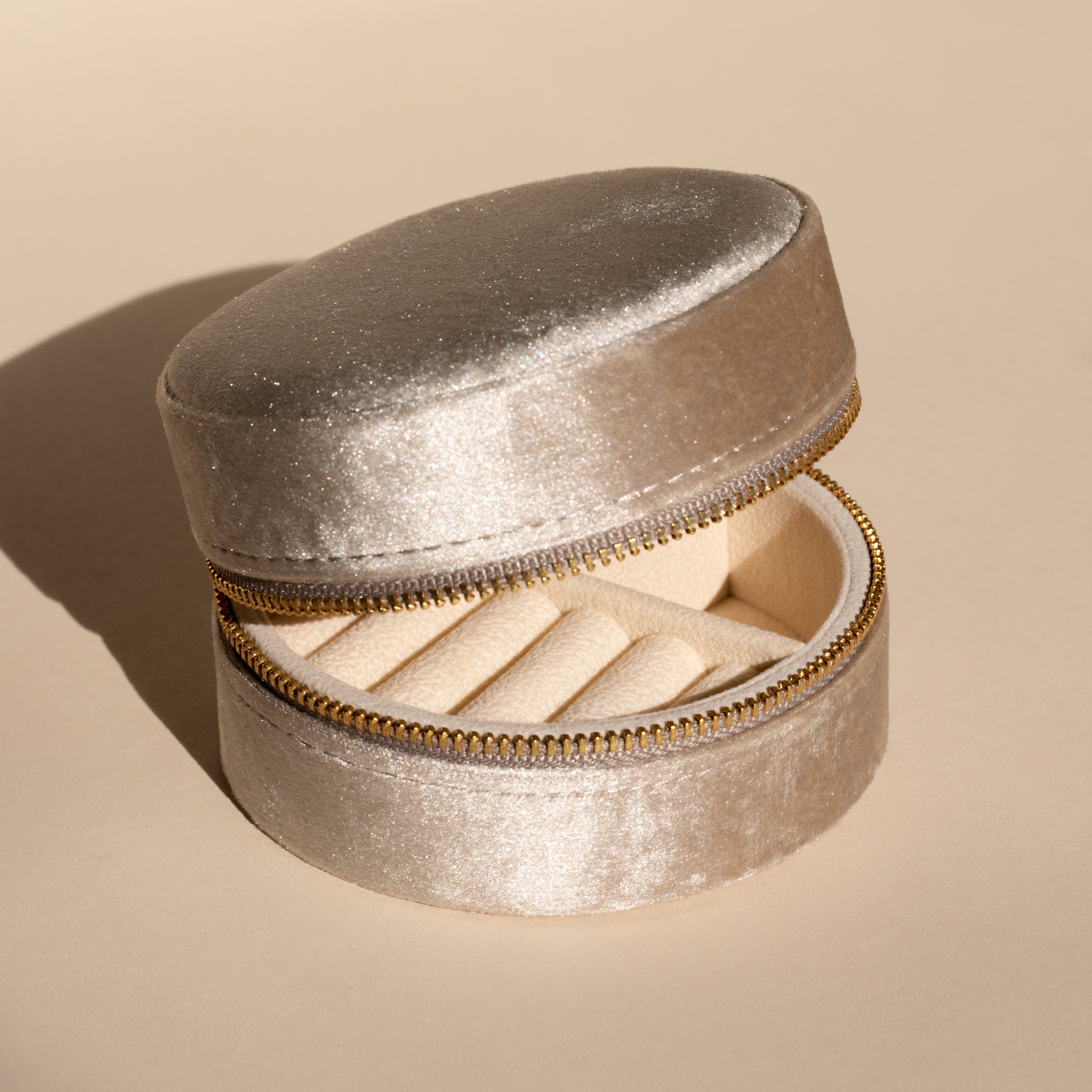 Round Velvet Jewelry Box by Caitlyn Minimalist • Jewelry