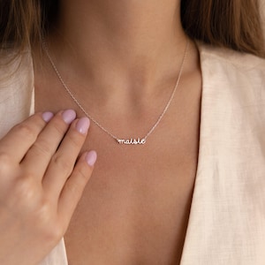 Personalized Name Necklace by CaitlynMinimalist • Delicate Layering Necklace • Dainty Name Charm Jewelry • Birthday Gift for Her • NM03F106 STERLING SILVER