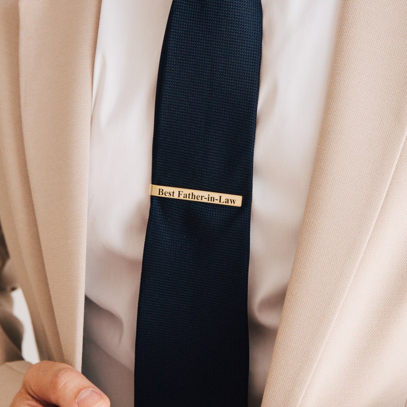 Handwriting Tie Clip For Him Custom Signature Tie Clip Personalized Tie Bar for Dad Father of the Bride Gift Groomsmen Gift CM24 image 6