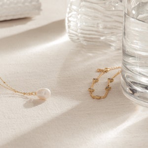 Diamond Curb Chain Bracelet By Caitlyn Minimalist Satellite Gemstone Bracelet Minimalist Wedding Jewelry Bridesmaid Gifts BR025 image 7
