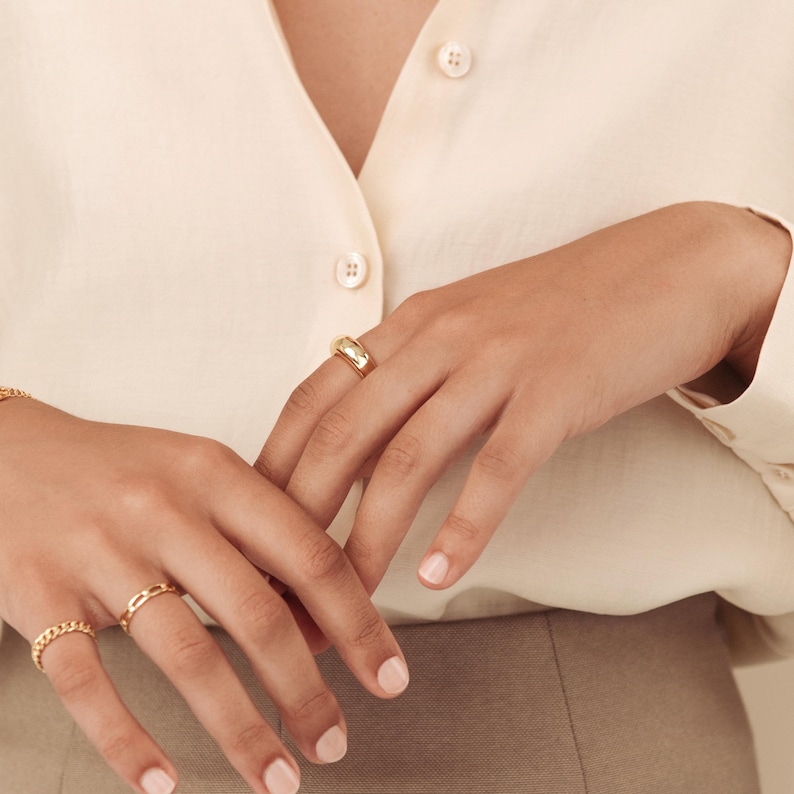 DOME Ring • Minimalist Ring • Modern Geometric Ring • Silver Ring, Gold Ring • Statement Ring • Pinky Ring • RR001 image 4
