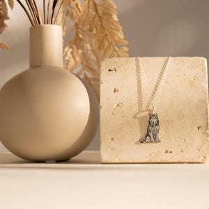 Custom Pet Portrait Necklace • Pet Memorial Jewelry • Dog Engraved Necklace or Cat Necklace • Pet Loss Memorial Gift • Gift for Him • NM41 image 7