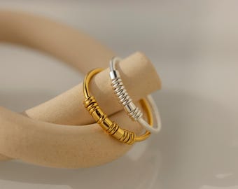 Dainty Morse Code Ring by Caitlyn Minimalist • Custom Initial Ring • Minimalist Beaded Jewelry • Personalized Gift for Wife • RM155